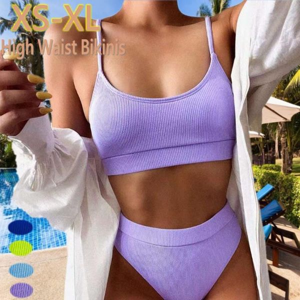 women's swimwear high waist bikinis swimsuits women push up ribbed strap bathing suit biquini brazilian bikini 2021 beachwear, White;black
women's swimwear high waist bikinis swimsuits women push up ribbed strap bathing suit biquini brazilian bikini 2021 beachwear, White;black