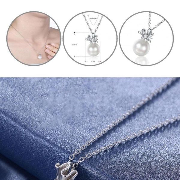 pendant necklaces luxury imitation pearl polished faux necklace for going out, Silver
pendant necklaces luxury imitation pearl polished faux necklace for going out, Silver