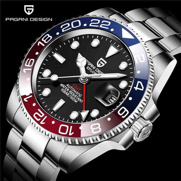 watch pagani design gmt sapphire glass 40mm automatic mechanical men's es 100m waterproof man relogio masculino, Slivery;brown
watch pagani design gmt sapphire glass 40mm automatic mechanical men's es 100m waterproof man relogio masculino, Slivery;brown