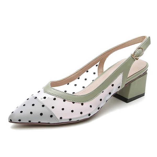 sandals summer breathable polka dot pointed toe low heels classics net yarn office women shoes back strap footwear, Black
sandals summer breathable polka dot pointed toe low heels classics net yarn office women shoes back strap footwear, Black