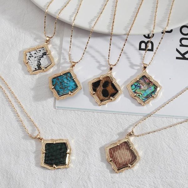 pendant necklaces acrylic abalone shell paper leopard curved geometric necklace snakeskin leather gold charm body brand jewelry, Silver
pendant necklaces acrylic abalone shell paper leopard curved geometric necklace snakeskin leather gold charm body brand jewelry, Silver
