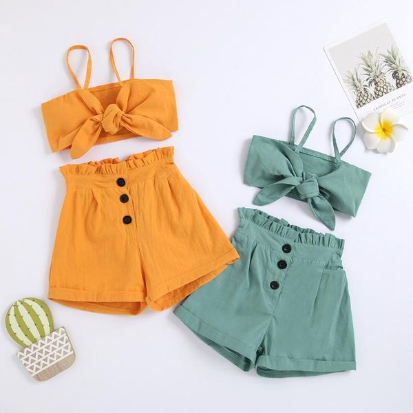 clothing sets summer girls trendy casual two-piece clothes set solid color exposed navel camisole and elastic waist shorts green/ yellow, White
clothing sets summer girls trendy casual two-piece clothes set solid color exposed navel camisole and elastic waist shorts green/ yellow, White