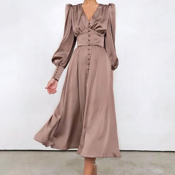 casual dresses fall long sleeve midi dress women pure color button brown party prom slim for 2021 elegant vestidos, Black;gray
casual dresses fall long sleeve midi dress women pure color button brown party prom slim for 2021 elegant vestidos, Black;gray