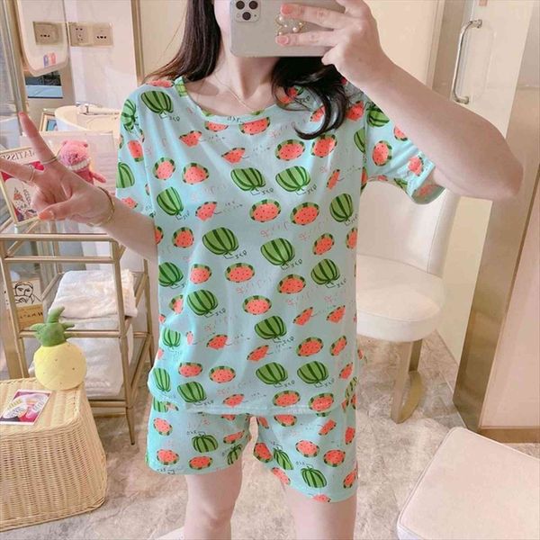 pajamas summer pyjama sets womens sleepwears pure cotton printing short sleeved shorts homewear pajama set, Black;red
pajamas summer pyjama sets womens sleepwears pure cotton printing short sleeved shorts homewear pajama set, Black;red