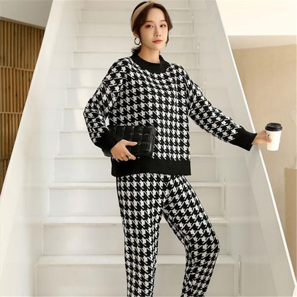 loose casual tracksuit women knitted sweater o-neck suit long sleeve+waist pants two piece set, White
loose casual tracksuit women knitted sweater o-neck suit long sleeve+waist pants two piece set, White