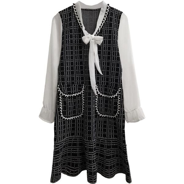 splicing elegant lattice korean dress vestidos trendy vacation ukraine autumn new style robes office ladies chic short dress, Black;gray
splicing elegant lattice korean dress vestidos trendy vacation ukraine autumn new style robes office ladies chic short dress, Black;gray