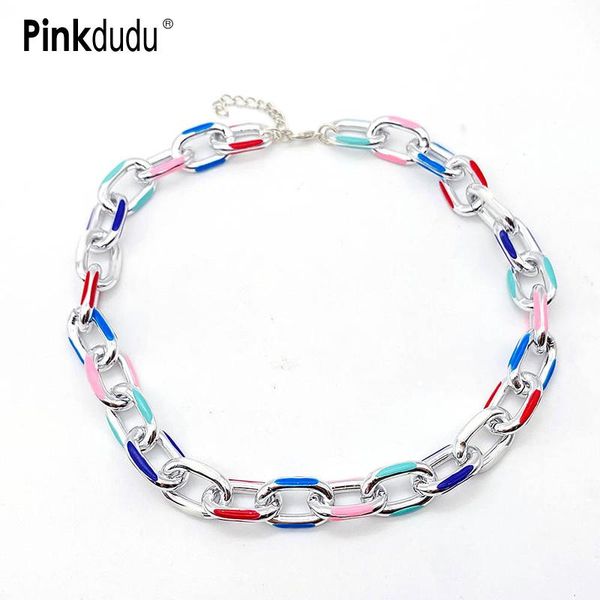 chains pinkdudu bohemian color dripping glaze chain necklace fashion alloy plated statement for women jewelry pd457, Silver
chains pinkdudu bohemian color dripping glaze chain necklace fashion alloy plated statement for women jewelry pd457, Silver