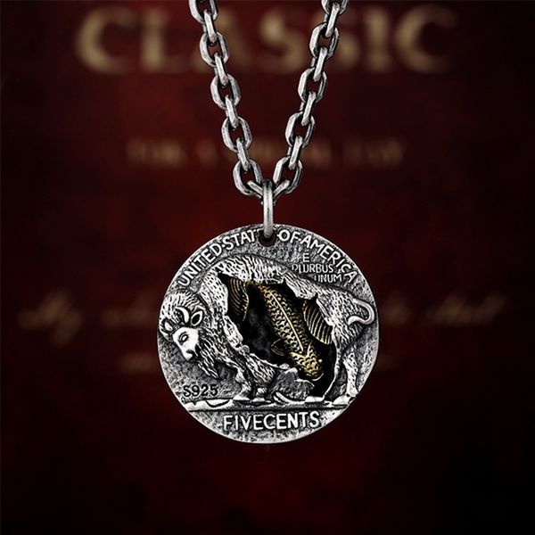 2021 new real s925 sterling sier koi wanderer hip hop trend chief skull bull coin man and woman pendant adl1, Silver
2021 new real s925 sterling sier koi wanderer hip hop trend chief skull bull coin man and woman pendant adl1, Silver