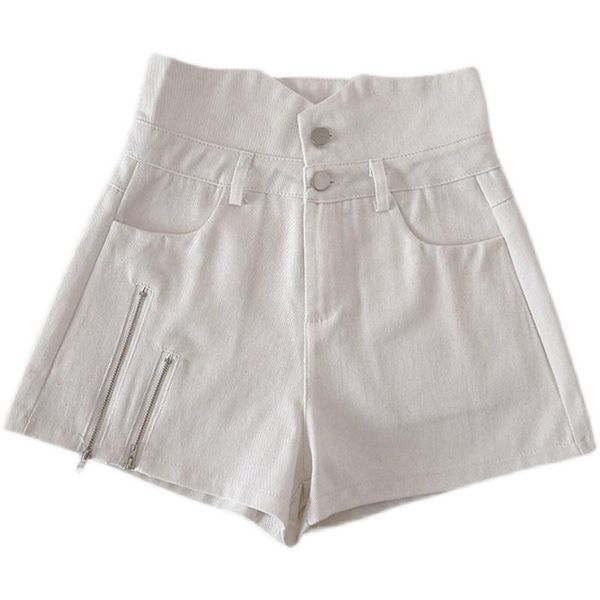 women's shorts summer style korean fashion all-match jeans zipper design high waist wide leg a-line women, White;black
women's shorts summer style korean fashion all-match jeans zipper design high waist wide leg a-line women, White;black