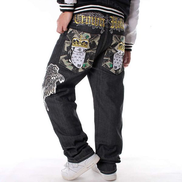 trendy men's loose straight skateboard pants embroidered wing hip hop jeans pants black oversize, Blue
trendy men's loose straight skateboard pants embroidered wing hip hop jeans pants black oversize, Blue