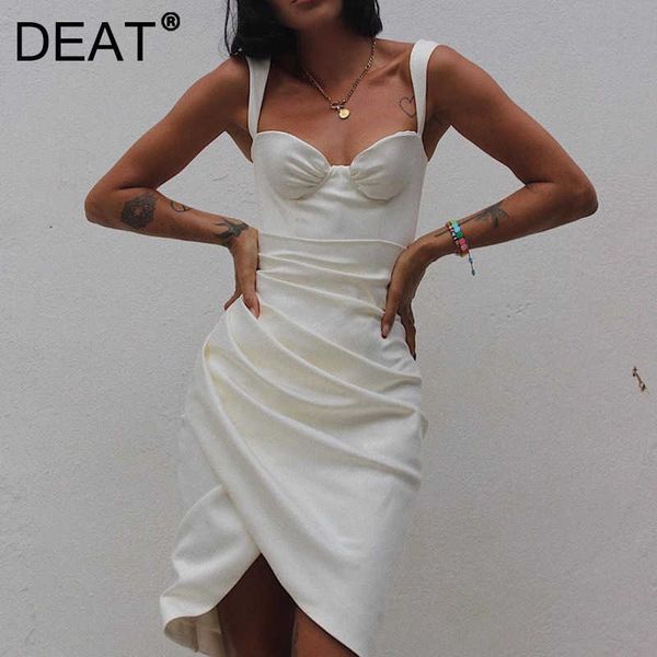 deat women spring summer white pleated sleeveless asymmetrical temperament fashion sling dresses ml762 210709, Black;gray
deat women spring summer white pleated sleeveless asymmetrical temperament fashion sling dresses ml762 210709, Black;gray