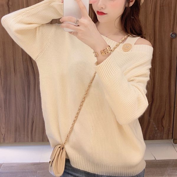 women's sweaters improper female sweater solid korean style crochet jumper casual arrival autumn qyth, White;black
women's sweaters improper female sweater solid korean style crochet jumper casual arrival autumn qyth, White;black