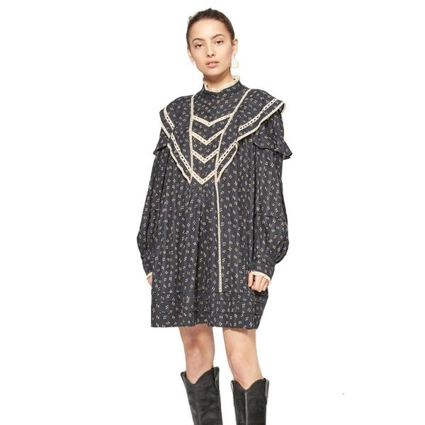 2021 new vintage lace patchwork ruffles printed es for women spring runway designers elegant long sleeve mini vestidos rip1, Black;gray
2021 new vintage lace patchwork ruffles printed es for women spring runway designers elegant long sleeve mini vestidos rip1, Black;gray