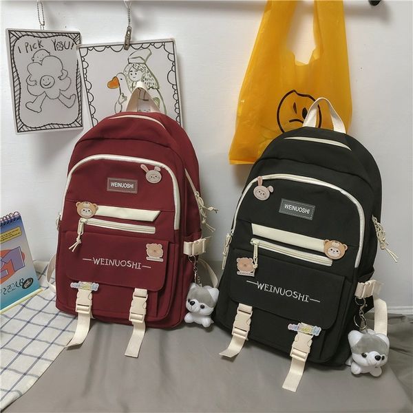 harajuku style fashion women's backpack cute solid color school bags for teenage girls large-capacity
harajuku style fashion women's backpack cute solid color school bags for teenage girls large-capacity