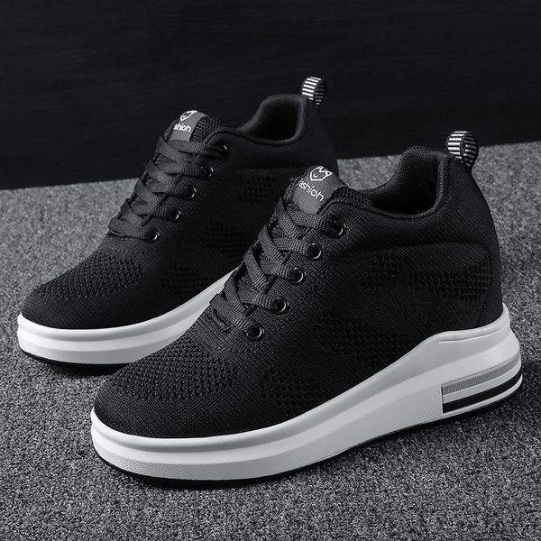 Women Fashion Wedge Sneakers Trendy Breathable Mesh Walking Casual Footwear Lace Up Ladies Platform Height Increasing Sneakers, Black
Women Fashion Wedge Sneakers Trendy Breathable Mesh Walking Casual Footwear Lace Up Ladies Platform Height Increasing Sneakers, Black