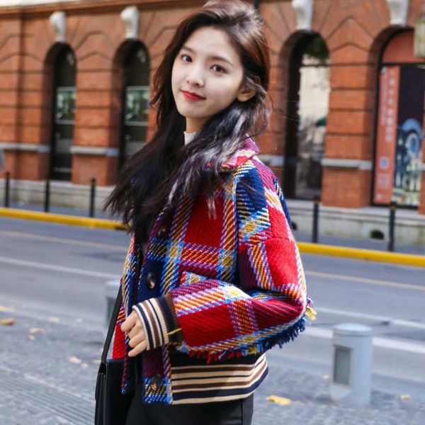 2021 back plaid women's winter new korean style short beautiful wool jacket quilted shirtycdf, Black
2021 back plaid women's winter new korean style short beautiful wool jacket quilted shirtycdf, Black