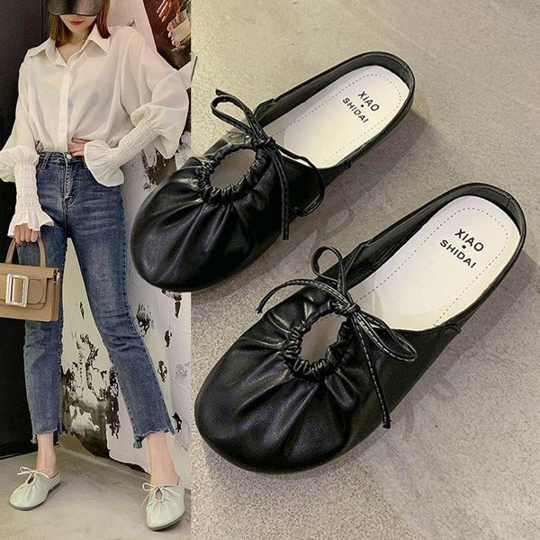 slippers baotou half female summer wear 2021 wild strap sandals fairy wind flat bottom mules z841, Black
slippers baotou half female summer wear 2021 wild strap sandals fairy wind flat bottom mules z841, Black