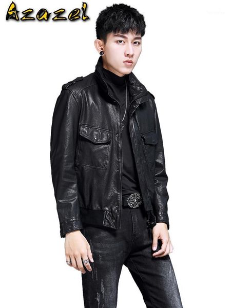 men's leather & faux azazel men's jacket 2021 real genuine jackets sheepskin coat vintage motorcycle deri mont yh9056 kj41221, Black
men's leather & faux azazel men's jacket 2021 real genuine jackets sheepskin coat vintage motorcycle deri mont yh9056 kj41221, Black