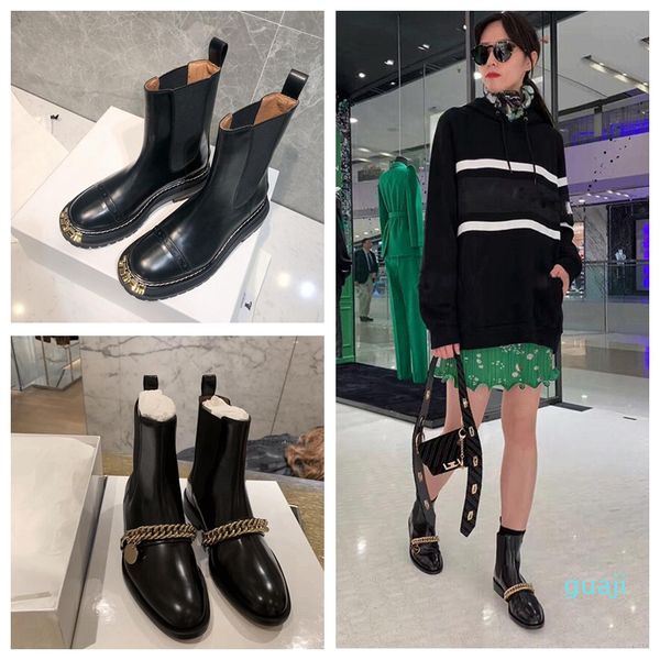 8 inch gold metal chain casual boots gold-tone metallic detail ankle boot calfskin soft leather thick heel chelsea sheepskin flat botto, Black
8 inch gold metal chain casual boots gold-tone metallic detail ankle boot calfskin soft leather thick heel chelsea sheepskin flat botto, Black