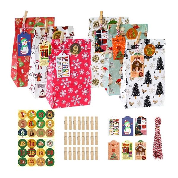 gift wrap 24 sets christmas 1-24 advent calendar cookie candy paper bag with clips stickers tags rope storage box decoration
gift wrap 24 sets christmas 1-24 advent calendar cookie candy paper bag with clips stickers tags rope storage box decoration