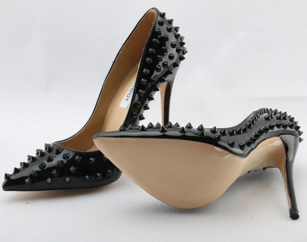 2021 full rivets women black patent leather pumps pointy toe ladies 12cm high heels fashion party stiletto size 42
2021 full rivets women black patent leather pumps pointy toe ladies 12cm high heels fashion party stiletto size 42