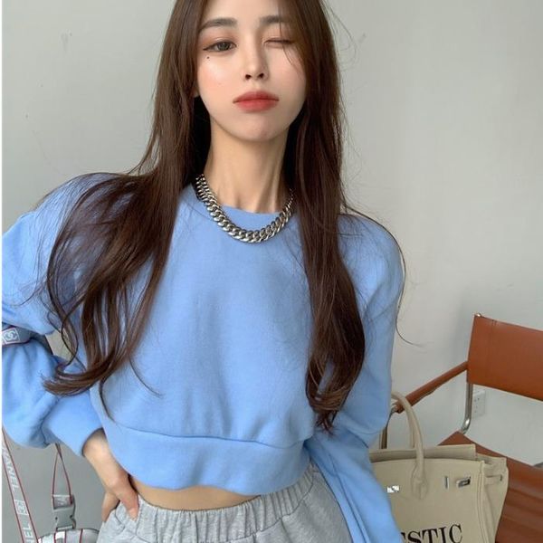 women's hoodies & sweatshirts ins solid long sleeve crop clothing sweatshirt fashion brand casual style o-neck pullovers ulzzang, Black
women's hoodies & sweatshirts ins solid long sleeve crop clothing sweatshirt fashion brand casual style o-neck pullovers ulzzang, Black