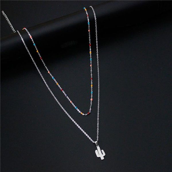 pendant necklaces harajuku 304 stainless steel cactus necklace for women double layer chains geometric clavicle party jewelry, Silver
pendant necklaces harajuku 304 stainless steel cactus necklace for women double layer chains geometric clavicle party jewelry, Silver
