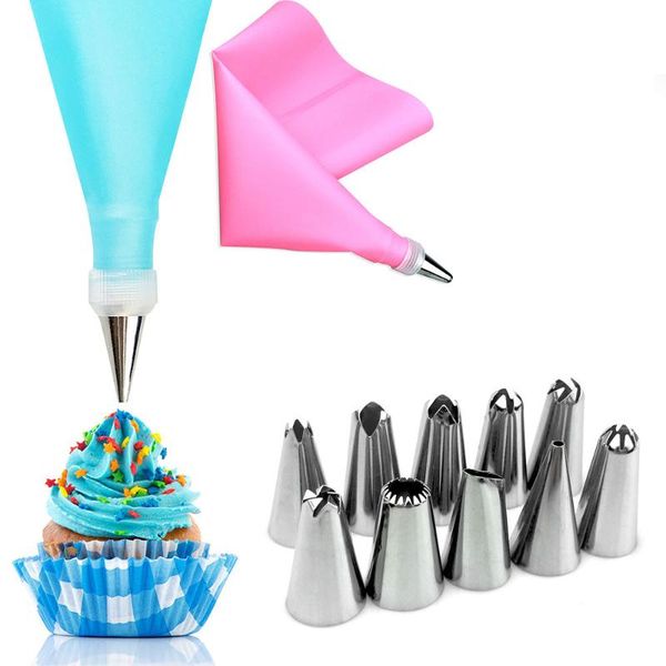 baking & pastry tools 12 pcs/set silicone diy icing piping cream bags +10x nozzle set cake decorating tool
baking & pastry tools 12 pcs/set silicone diy icing piping cream bags +10x nozzle set cake decorating tool