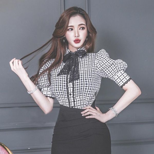 women's blouses & shirts 2021 brand women fashion blouse lace bowtie collar puff sleeve cute elegant plaid shirt ladies blusas mujer, White
women's blouses & shirts 2021 brand women fashion blouse lace bowtie collar puff sleeve cute elegant plaid shirt ladies blusas mujer, White