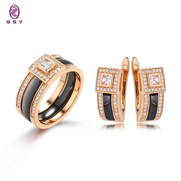 jewelry sets qsy fashion copper ceramic set rings earrings for women crystal wedding 2021 trend, Black
jewelry sets qsy fashion copper ceramic set rings earrings for women crystal wedding 2021 trend, Black