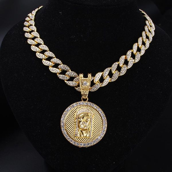 earrings & necklace men full iced out miami curb cuban chain round jesus head pendant hip hop rapper gold religious jewelry set, Silver
earrings & necklace men full iced out miami curb cuban chain round jesus head pendant hip hop rapper gold religious jewelry set, Silver