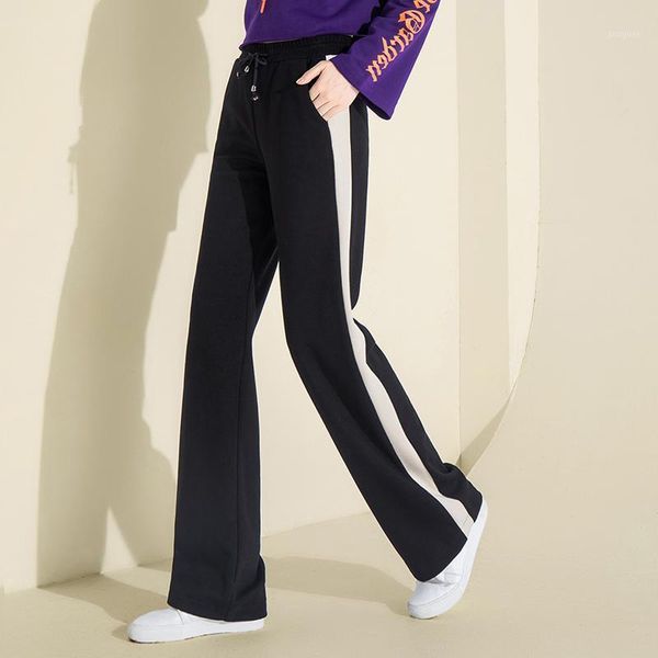 women's pants & capris 2021 high waist wide leg black knitted drawstring casual loose striped palazzo modis trousers female, Black;white
women's pants & capris 2021 high waist wide leg black knitted drawstring casual loose striped palazzo modis trousers female, Black;white