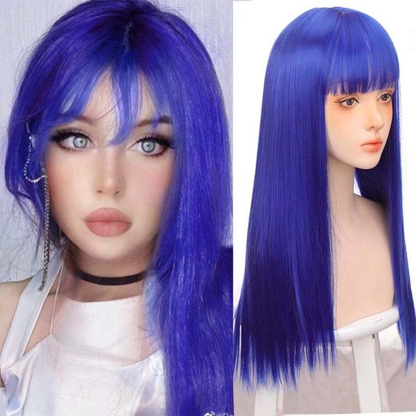 synthetic wigs houyan long straight hair bangs women's wig female blue party daily wear cosplay halloween, Black
synthetic wigs houyan long straight hair bangs women's wig female blue party daily wear cosplay halloween, Black