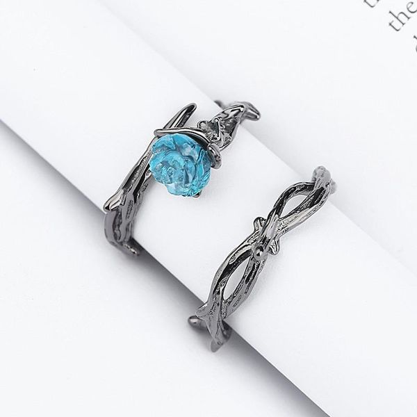 wedding rings wholesale 2 pcs/set black color rose flowers thorns design finger ring blue crystal open vintage for women anel, Slivery;golden
wedding rings wholesale 2 pcs/set black color rose flowers thorns design finger ring blue crystal open vintage for women anel, Slivery;golden