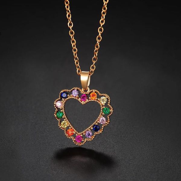 pendant necklaces gold color rainbow heart necklace for women korean zircon aesthetic choker chain neck fashion jewelry wholesale kcn235, Silver
pendant necklaces gold color rainbow heart necklace for women korean zircon aesthetic choker chain neck fashion jewelry wholesale kcn235, Silver