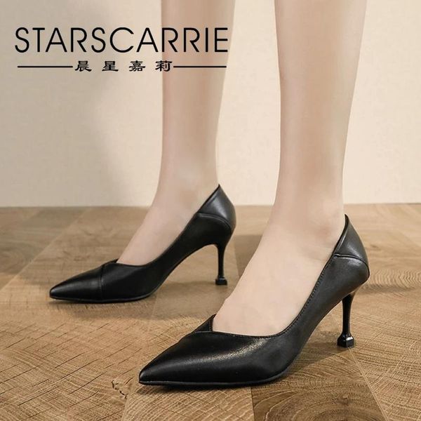 dress shoes 2021 leather high heel pointed professional low thin women's versatile foot work, Black
dress shoes 2021 leather high heel pointed professional low thin women's versatile foot work, Black