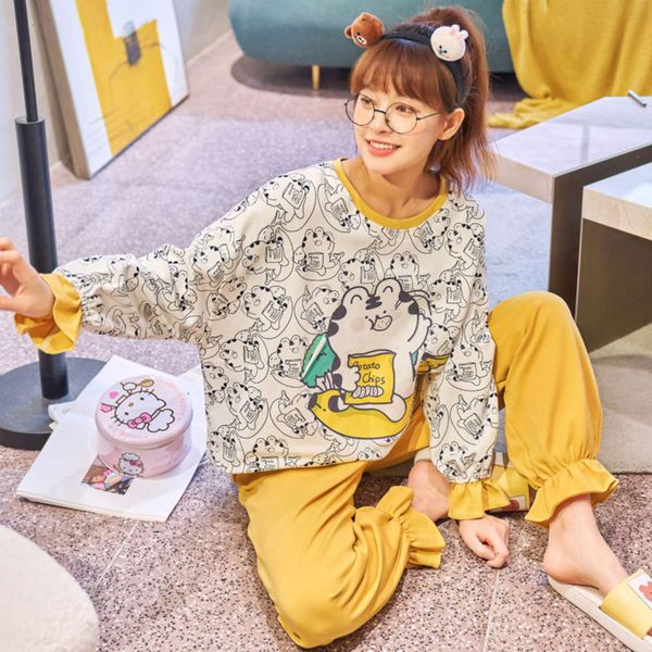 pajamas women's spring long sleeve cotton lovely princess style korean home clothes summer autumn winter suits can be worn out, Black;red
pajamas women's spring long sleeve cotton lovely princess style korean home clothes summer autumn winter suits can be worn out, Black;red
