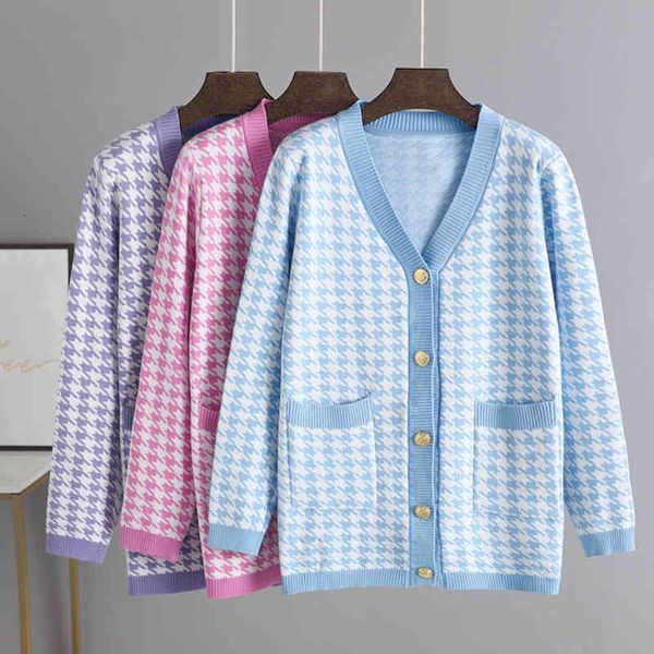 women's jackets elegant houndstooth knit cardigan women v-neck long sleeve loose large size jacket sweater oversized cardigans autumn n, Black;brown
women's jackets elegant houndstooth knit cardigan women v-neck long sleeve loose large size jacket sweater oversized cardigans autumn n, Black;brown