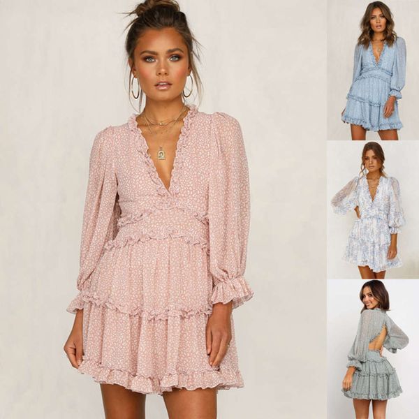 2020 new boho floral mini dress backless chiffon beach dress long sleeve a-line ruffle party summer pink sundresses, Black;gray
2020 new boho floral mini dress backless chiffon beach dress long sleeve a-line ruffle party summer pink sundresses, Black;gray