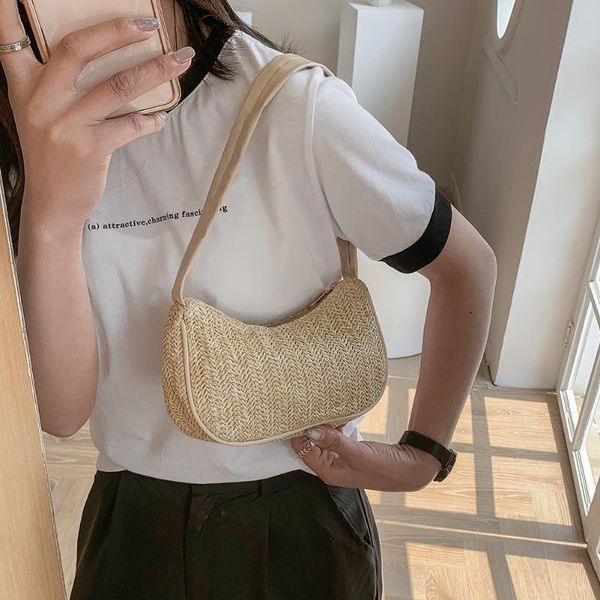 evening bags 2021 fashion pure color woven shoulder underarm bag for women casual ladies summer beach vacation small handbags phone purse
evening bags 2021 fashion pure color woven shoulder underarm bag for women casual ladies summer beach vacation small handbags phone purse
