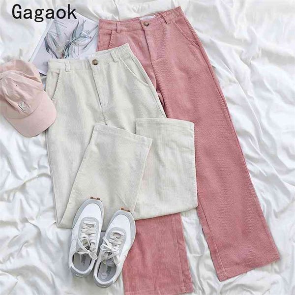 corduroy woman pants spring autumn solid high loose simple full length clothing korean fashion wild 210531, Black;white
corduroy woman pants spring autumn solid high loose simple full length clothing korean fashion wild 210531, Black;white