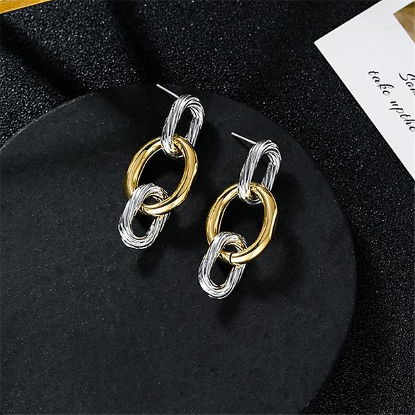 stud s925 silver needle personalized chain color matching earrings design sense metal fashion women, Golden;silver
stud s925 silver needle personalized chain color matching earrings design sense metal fashion women, Golden;silver