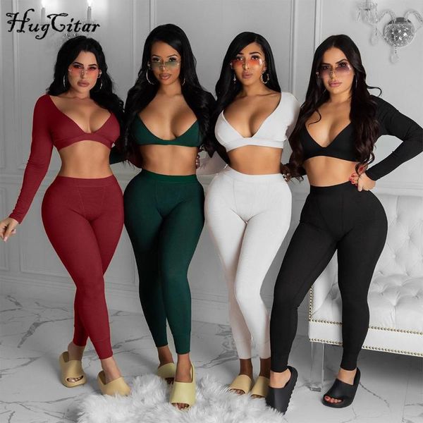 women's two piece pants hugcitar 2021 long sleeve solid v-neck backless skinny tshirt leggings 2 set autumn winter women streetwear tra, White
women's two piece pants hugcitar 2021 long sleeve solid v-neck backless skinny tshirt leggings 2 set autumn winter women streetwear tra, White