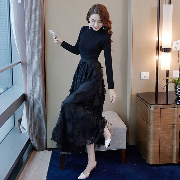 2021 new spring autumn women tracksuit lady knitting sweater + long skirt 2 piece set female slim outfits clothes sets 73euo4, Black;gray
2021 new spring autumn women tracksuit lady knitting sweater + long skirt 2 piece set female slim outfits clothes sets 73euo4, Black;gray