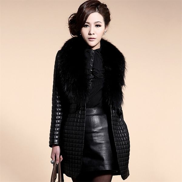 winter women thick long leather jacket with fur collar slim solid office ladies coat outwear chaqueta mujer cuero 210816, Black
winter women thick long leather jacket with fur collar slim solid office ladies coat outwear chaqueta mujer cuero 210816, Black