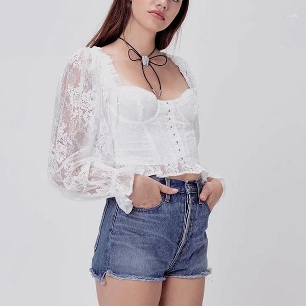 white mesh transparent sweet chiffon blouse vintage square collar chic summer puff sleeves short blouses women's & shirts
white mesh transparent sweet chiffon blouse vintage square collar chic summer puff sleeves short blouses women's & shirts