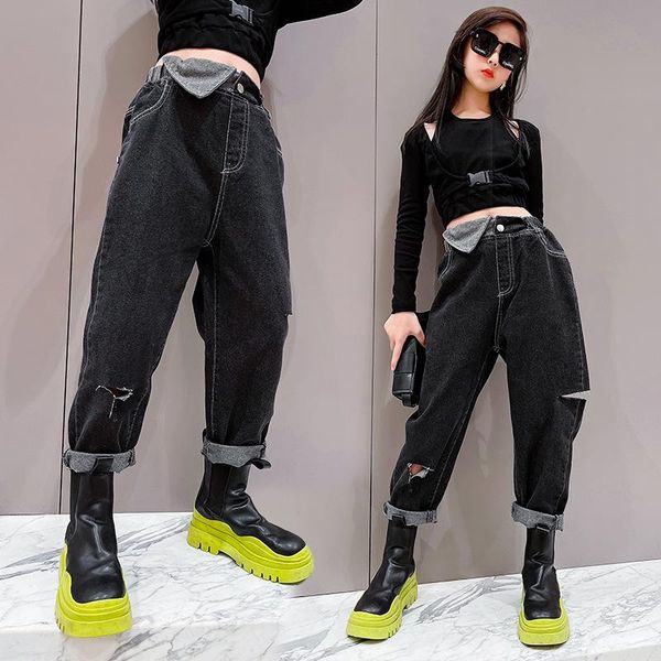 trousers girls' ripped jeans 2021 autumn trousers, children's loose-fitting radish pants, big boys, western style, old-fashioned p, Blue
trousers girls' ripped jeans 2021 autumn trousers, children's loose-fitting radish pants, big boys, western style, old-fashioned p, Blue