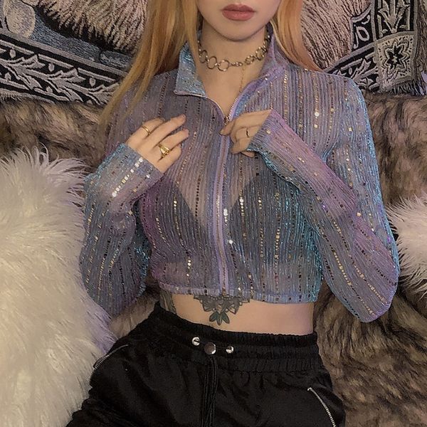 2021 new women t-shirt spring half-open collar sequin long sleeve fashion clothes patchwork female mesh lady cardigan shirts r3uu, White
2021 new women t-shirt spring half-open collar sequin long sleeve fashion clothes patchwork female mesh lady cardigan shirts r3uu, White