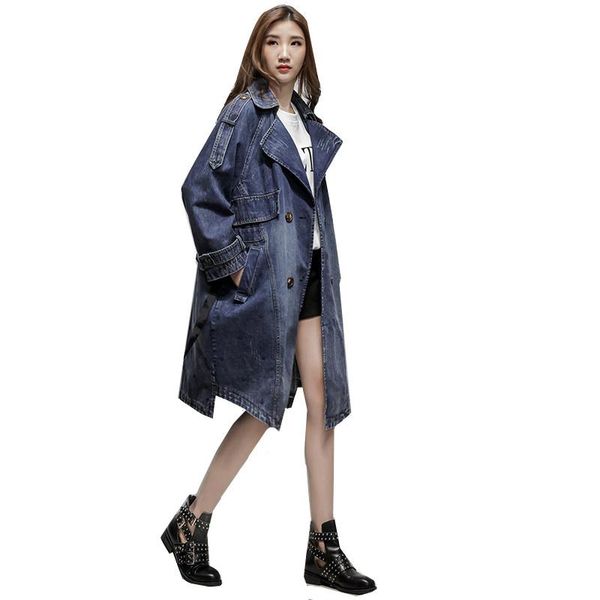 women's trench coats 2021spring double-breasted feminine coat long 5xl windbreaker koreanversion self-cultivation denim for women, Tan;black
women's trench coats 2021spring double-breasted feminine coat long 5xl windbreaker koreanversion self-cultivation denim for women, Tan;black