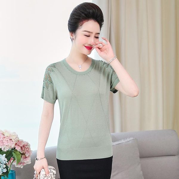 women's t-shirt 2021 summer women thin knitted diamonds floral t shirts lady fashion o-neck hollow short sleeve beaded, White
women's t-shirt 2021 summer women thin knitted diamonds floral t shirts lady fashion o-neck hollow short sleeve beaded, White
